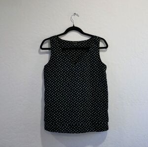 Black Polka Dot Sleeveless Top